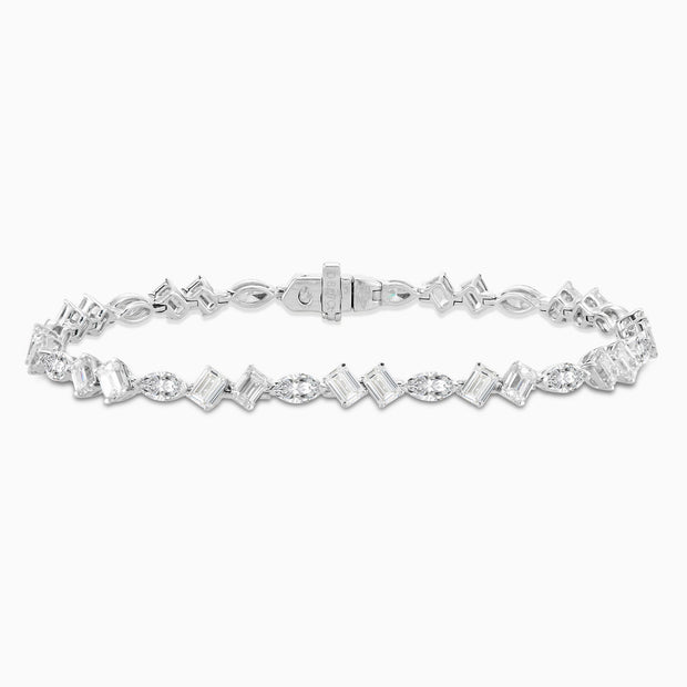 8.07 Carats Natural Multi Shaped Diamond Tennis Bracelet - The Diamond Factory