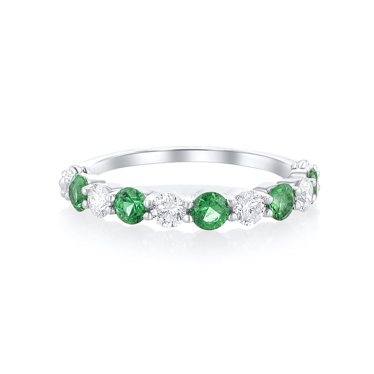 .90 Carats Natural Diamond and Emerald Band - The Diamond Factory