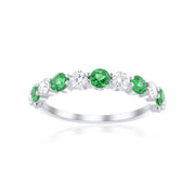 .90 Carats Natural Diamond and Emerald Band - The Diamond Factory
