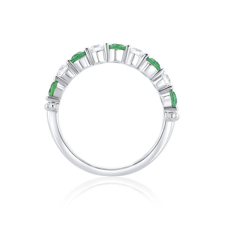 .90 Carats Natural Diamond and Emerald Band - The Diamond Factory