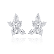 9.70 Carats Natural Diamond Cluster Earrings - The Diamond Factory