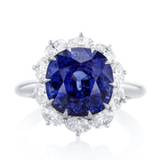 9.95 Carats Natural Diamond and Blue Sapphire Ring - The Diamond Factory