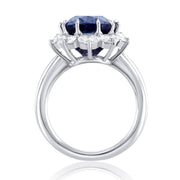 9.95 Carats Natural Diamond and Blue Sapphire Ring - The Diamond Factory