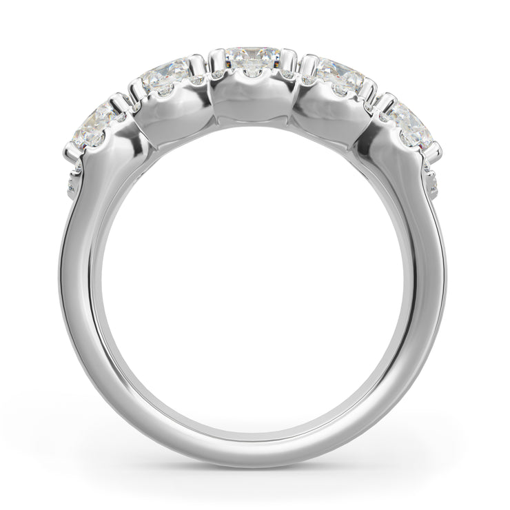 1.87 Carat Round Diamond Halo Band set in 14K White Gold