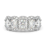 1.87 Carat Round Diamond Halo Band set in 14K White Gold