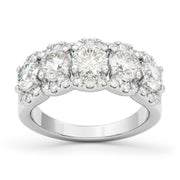 1.87 Carat Round Diamond Halo Band set in 14K White Gold