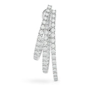 6.00 Carat Three-Row Diamond Hoop Earrings in 18K White Gold