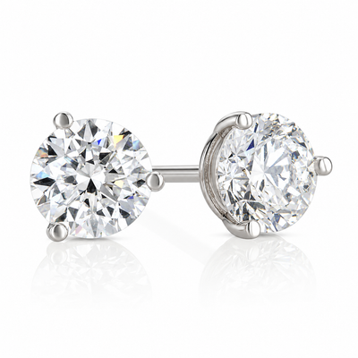 Round Lab Grown Diamond Stud Earrings
