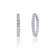 4.00 Carat Lab Grown Diamond Inside-Out Hoop Earrings 14K White Gold