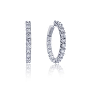 4.00 Carat Lab Grown Diamond Inside-Out Hoop Earrings 14K White Gold