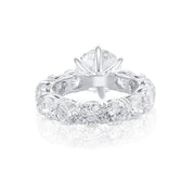 Custom Designed Engagement Ring with Round Diamond 6-Prong in a Platinum Eternity Band