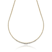 5.00 Cttw Round Diamond Tennis Necklace set in 14K Yellow Gold