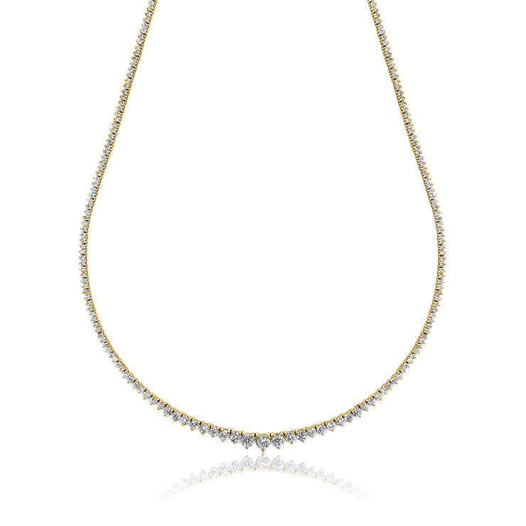 5.00 Cttw Round Diamond Tennis Necklace set in 14K Yellow Gold