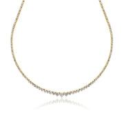 5.00 Cttw Round Diamond Tennis Necklace set in 14K Yellow Gold