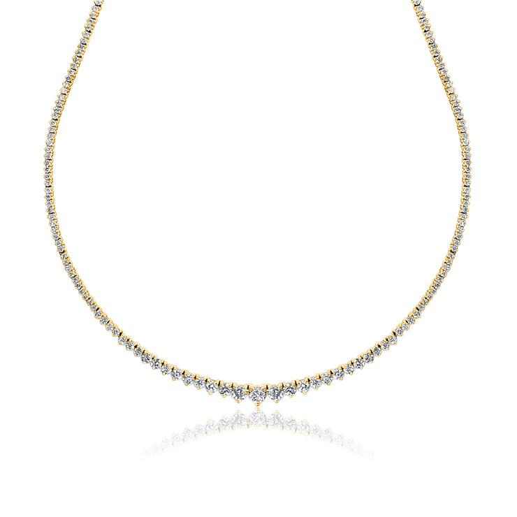 5.00 Cttw Round Diamond Tennis Necklace set in 14K Yellow Gold