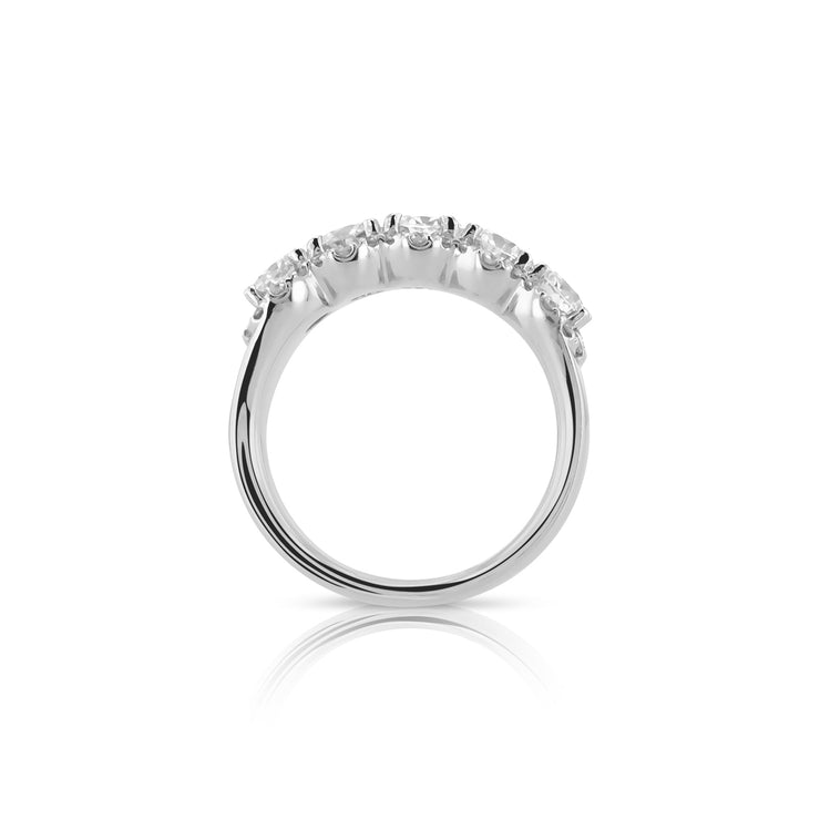 1.87 Carat Round Diamond Halo Band set in 14K White Gold