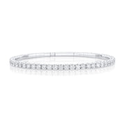 6.00 Carat Round Diamond Flexible Bangle in 14K White Gold