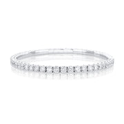 6.00 Carat Round Diamond Flexible Bangle in 14K White Gold