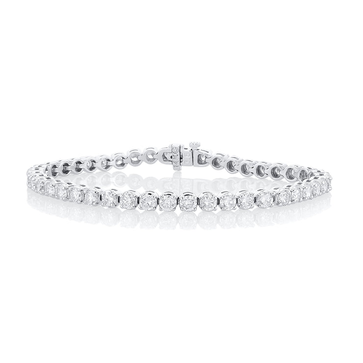 7.00 Carat Round Diamond Tennis Bracelet in 14K White Gold