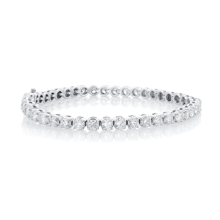 7.00 Carat Round Diamond Tennis Bracelet in 14K White Gold