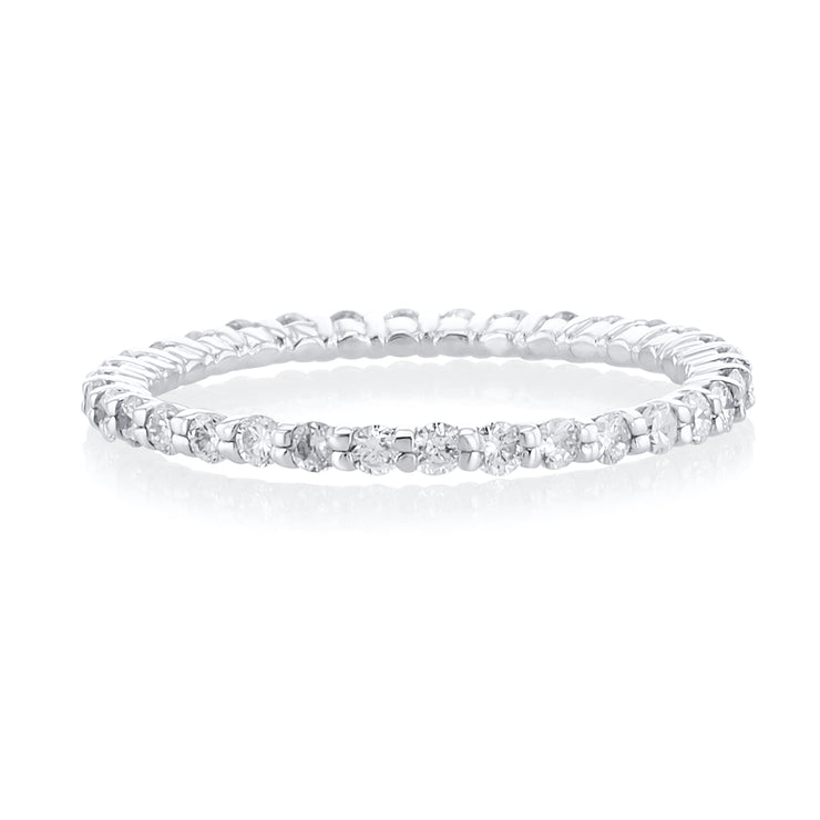 0.55 Carat Round Diamond Eternity Band 14K White Gold