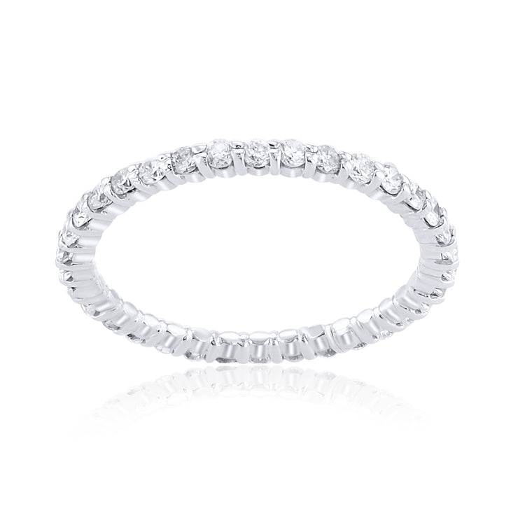 0.55 Carat Round Diamond Eternity Band 14K White Gold