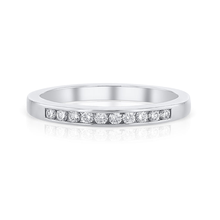 0.25 Carat Round Diamond Channel Set Band in Platinum