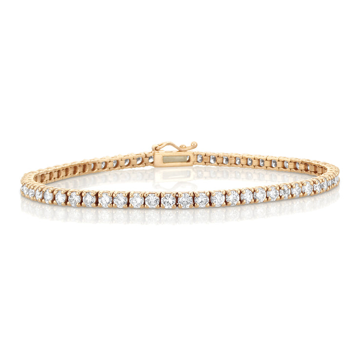 4.25 Carat Round Diamond Tennis Bracelet in 14K Rose Gold