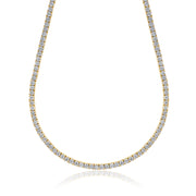 7.00 Cttw Round Diamond Tennis Necklace set in 14K Yellow Gold