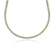 7.00 Cttw Round Diamond Tennis Necklace set in 14K Yellow Gold