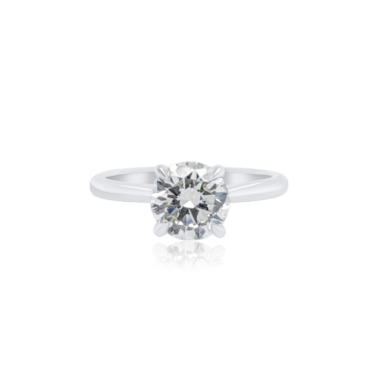 1.02 CT Round Cut Diamond Solitaire Engagement Ring 18K White Gold