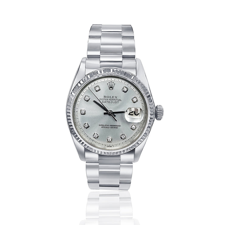 Pre-Owned Rolex Light Blue Diamond Dial Watch