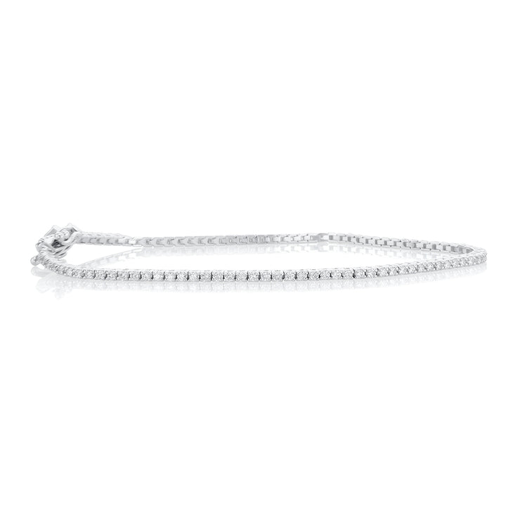 1.00 Carat Round Diamond Tennis Bracelet in 14K White Gold