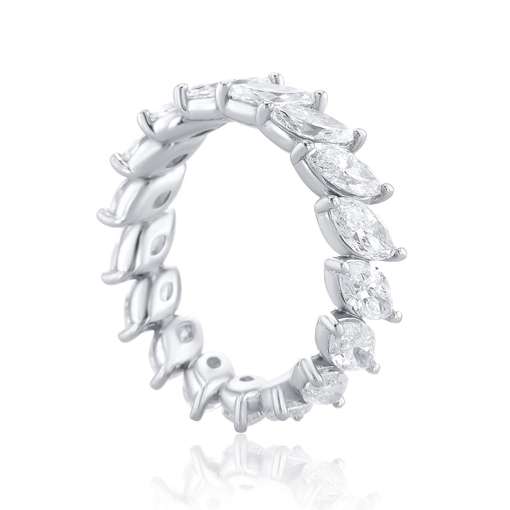 4.06 Cttw Marquise Diamond Platinum Eternity Band