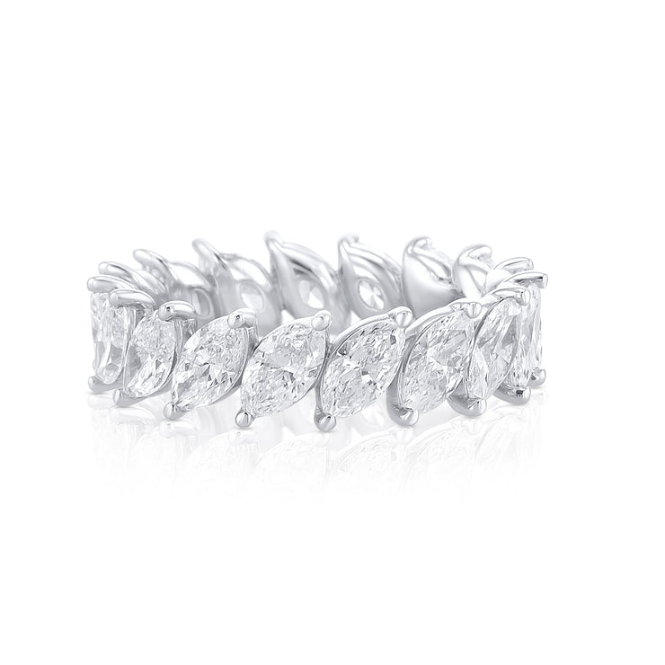 4.06 Cttw Marquise Diamond Platinum Eternity Band