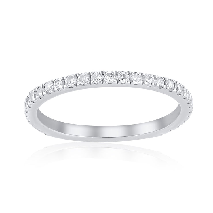 0.30 Carat Natural Diamond 3/4 Way Band Set in Platinum