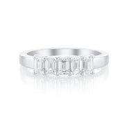 1.08 Carat 5 Stone Emerald Cut Lab Grown Diamond Band in 14K White Gold