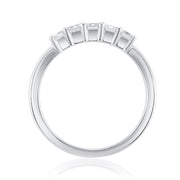 1.08 Carat 5 Stone Emerald Cut Lab Grown Diamond Band in 14K White Gold