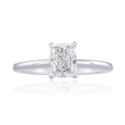 1.02 Carat Cushion Cut Lab Grown Solitaire Ring 14K White Gold