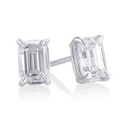 1.01 Carat 4 Prong Basket Lab Grown Diamond Studs in 14K White Gold