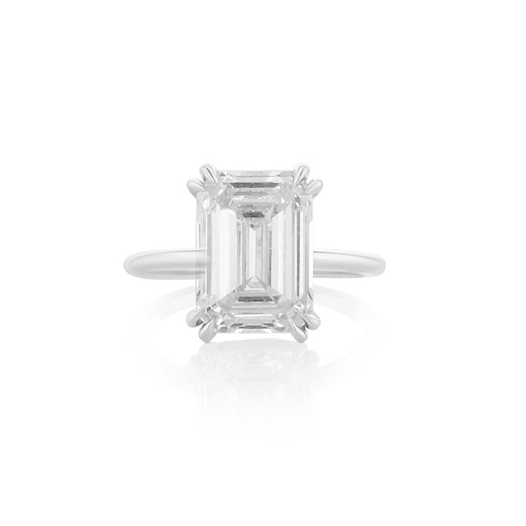 5.03 CT Emerald Cut Diamond Solitaire 18K White Gold Engagement Ring