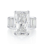 3.64 Carat Lab Grown Radiant Cut Diamond Ring that is Channel Set and set in 14K White Gold