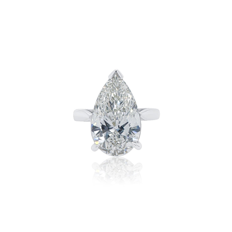 5.03 CT Pear Shape Lab Grown Diamond Solitaire 14K White Gold Engagement Ring