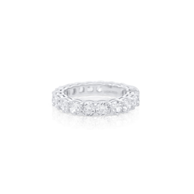 4.08 Cttw Cushion Cut Lab Grown Diamond Eternity Wedding Band 14K White Gold