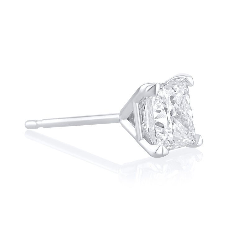 1.57 Carat Lab Grown Diamond 4 Prong Martini Set Studs in 14k White Gold