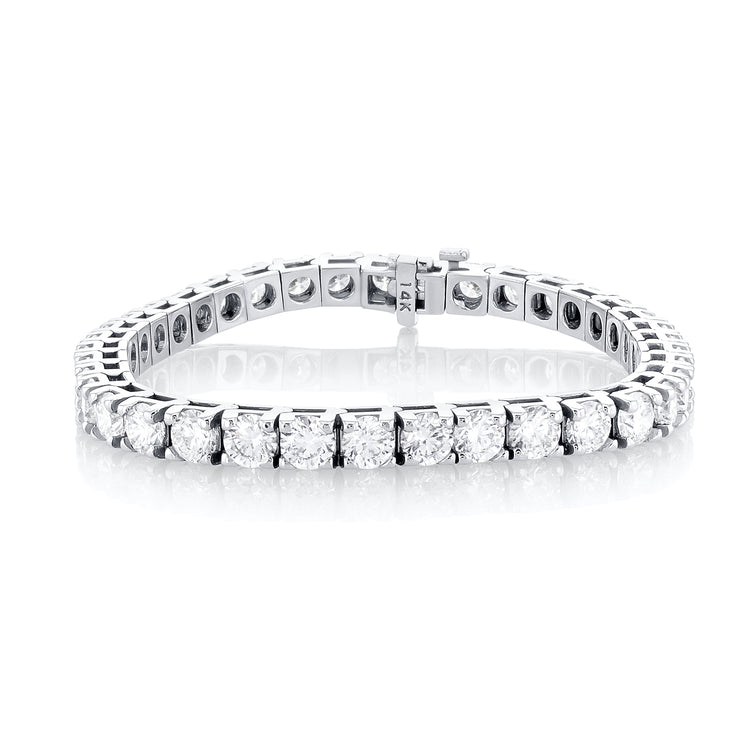 12.00 Carat Round Lab Grown Diamond Tennis Bracelet set in 14K White Gold