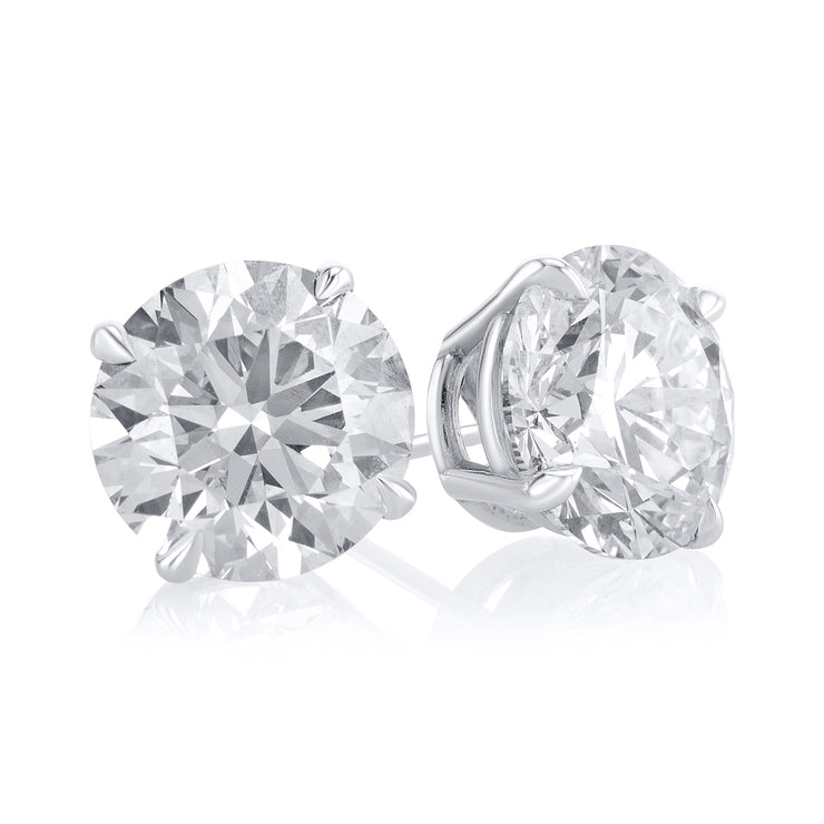 6.62 Carat Lab Grown Diamond Round Studs in 14K White Gold