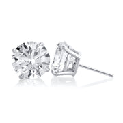 6.62 Carat Lab Grown Diamond Round Studs in 14K White Gold