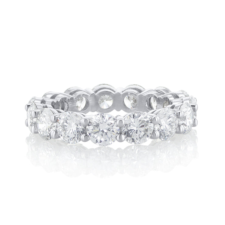 4.00 Carat Round Lab Grown Diamond Eternity Band in Platinum