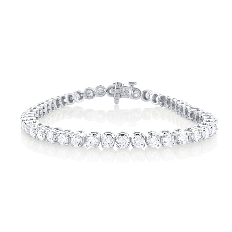 5.75 Carat Round Lab Grown Diamond Tennis Bracelet set in 14K White Gold